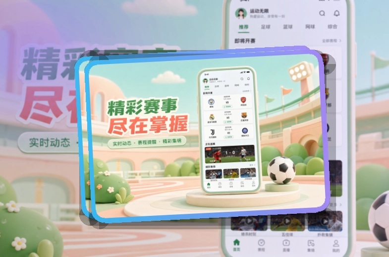路径式引导 · 移动观赛入口 · 比赛状态一眼看懂界面展示